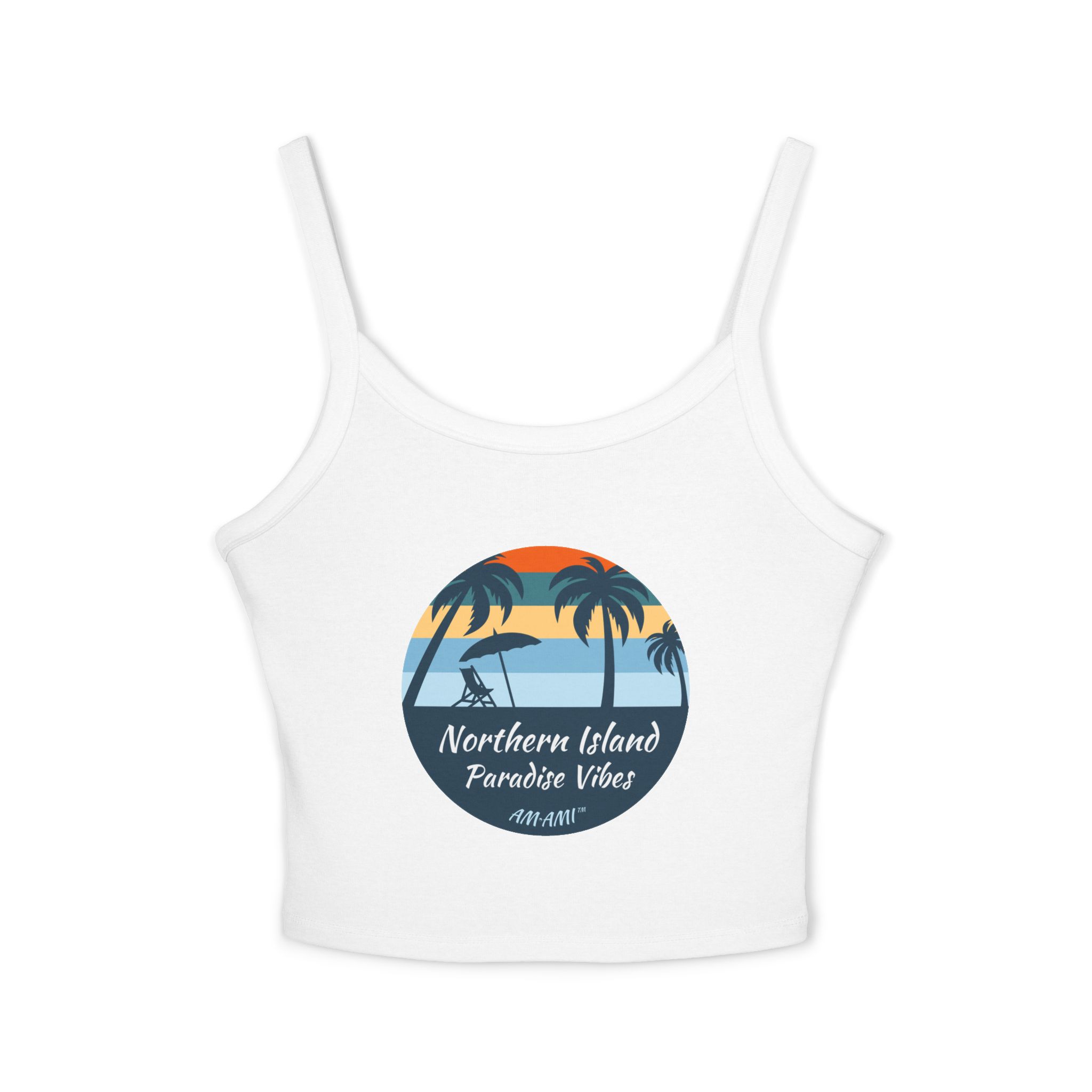 Palm Tree Northern Island Spaghetti Strap Tank Top AM-AMI Collection