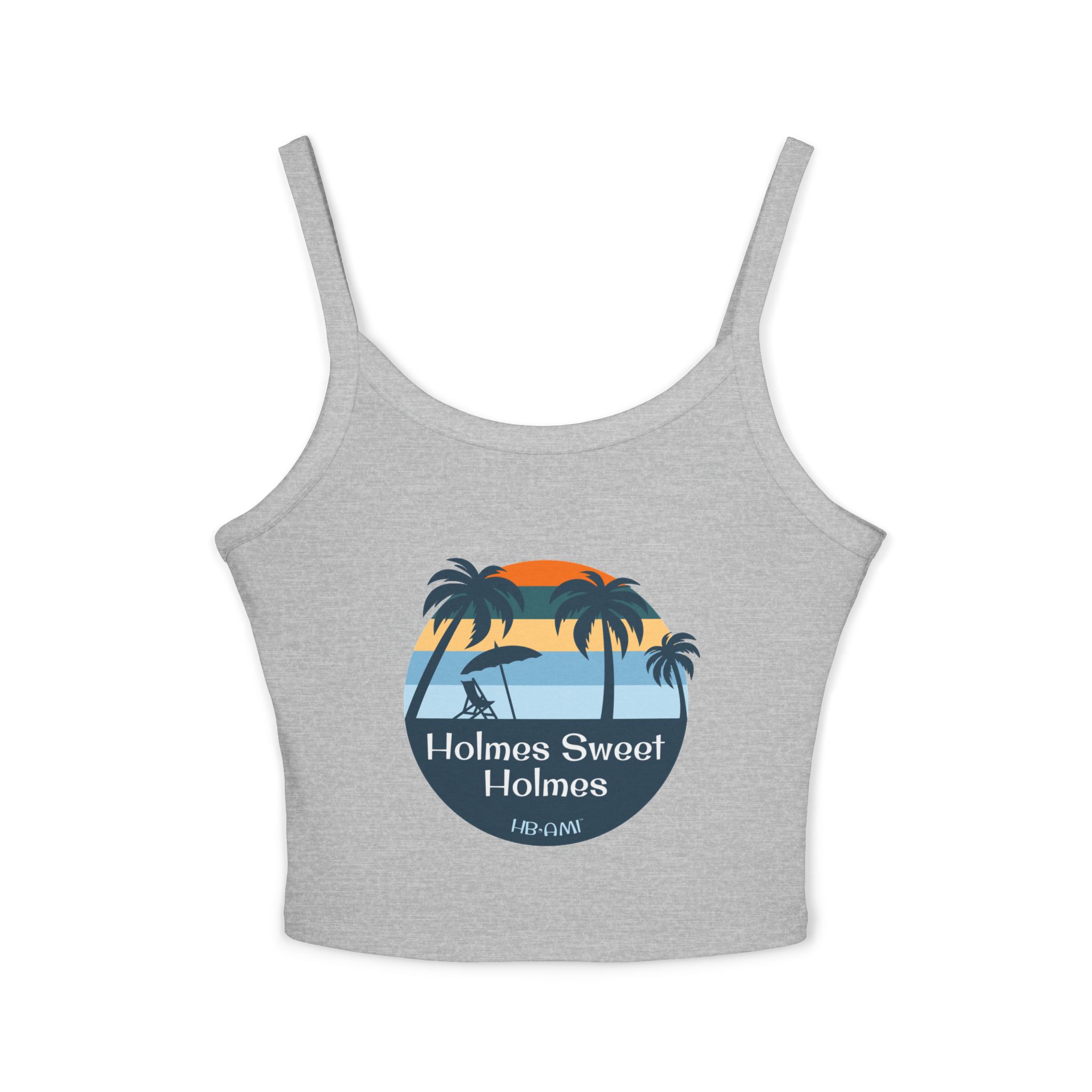 Palm Trees There Is No Place Like Holmes Free Form Spaghetti Strap Tank Top HB-AMI Collection