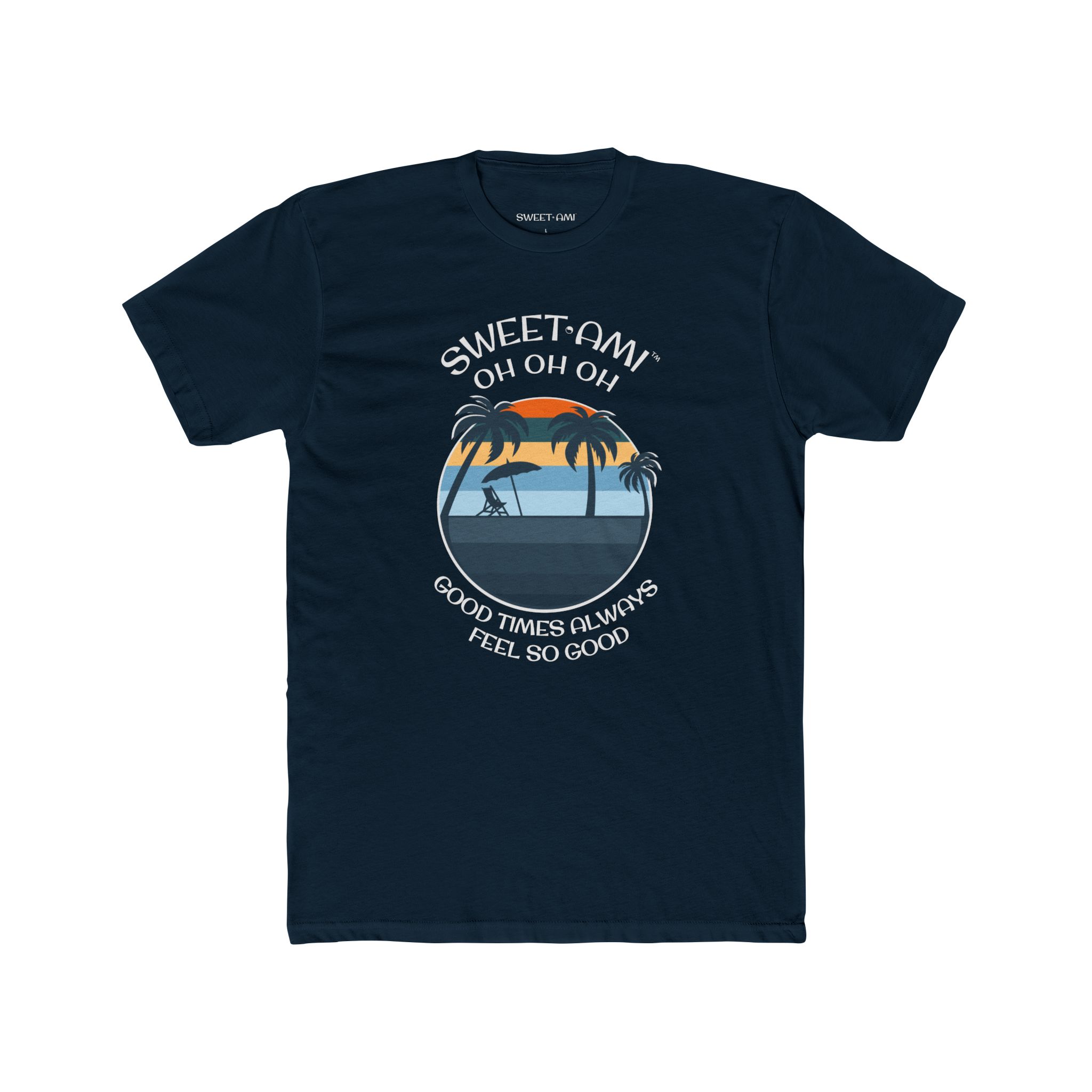 SWEET AMI Good Times Palm Tree Cotton Crew Tee