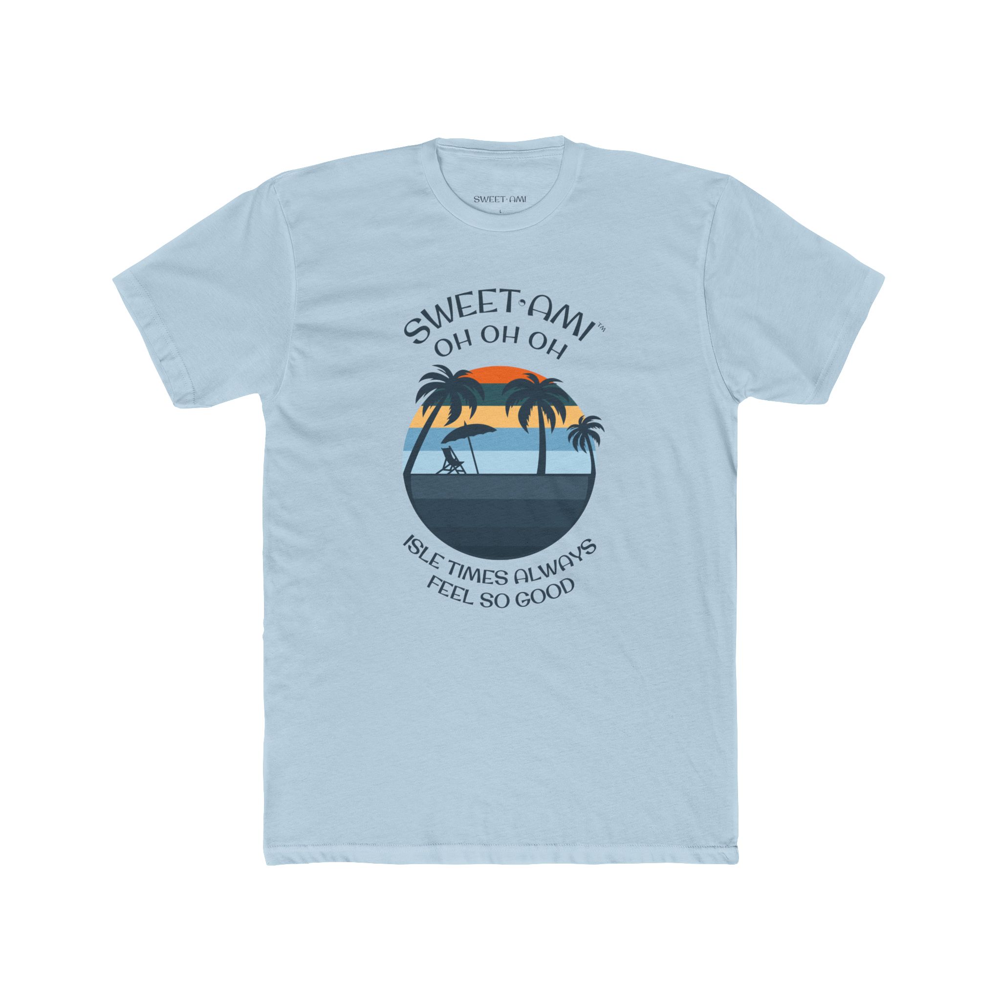 SWEET AMI Isle Times Palm Tree Cotton Crew Tee - Image 1