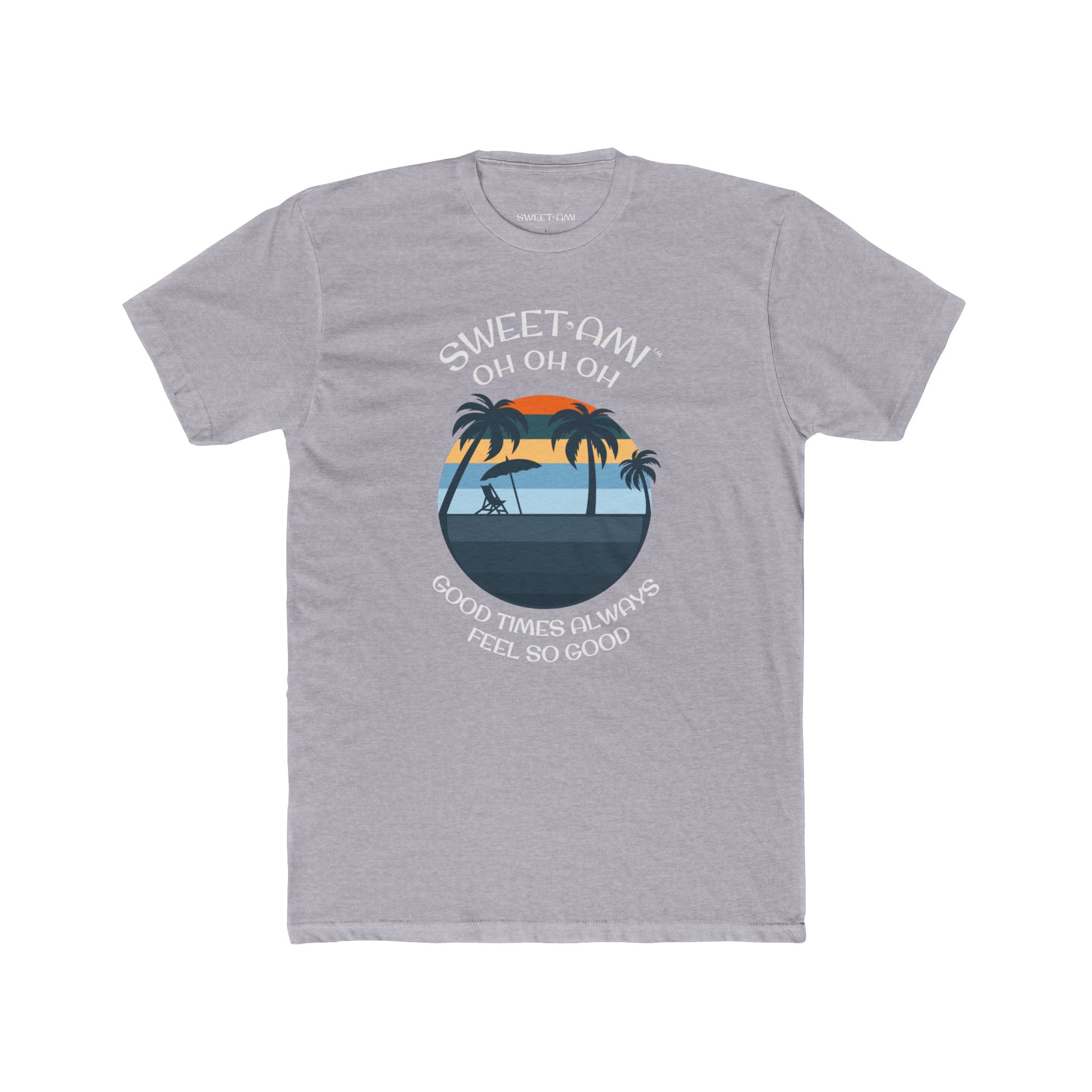 SWEET AMI Good Times Palm Tree Cotton Crew Tee
