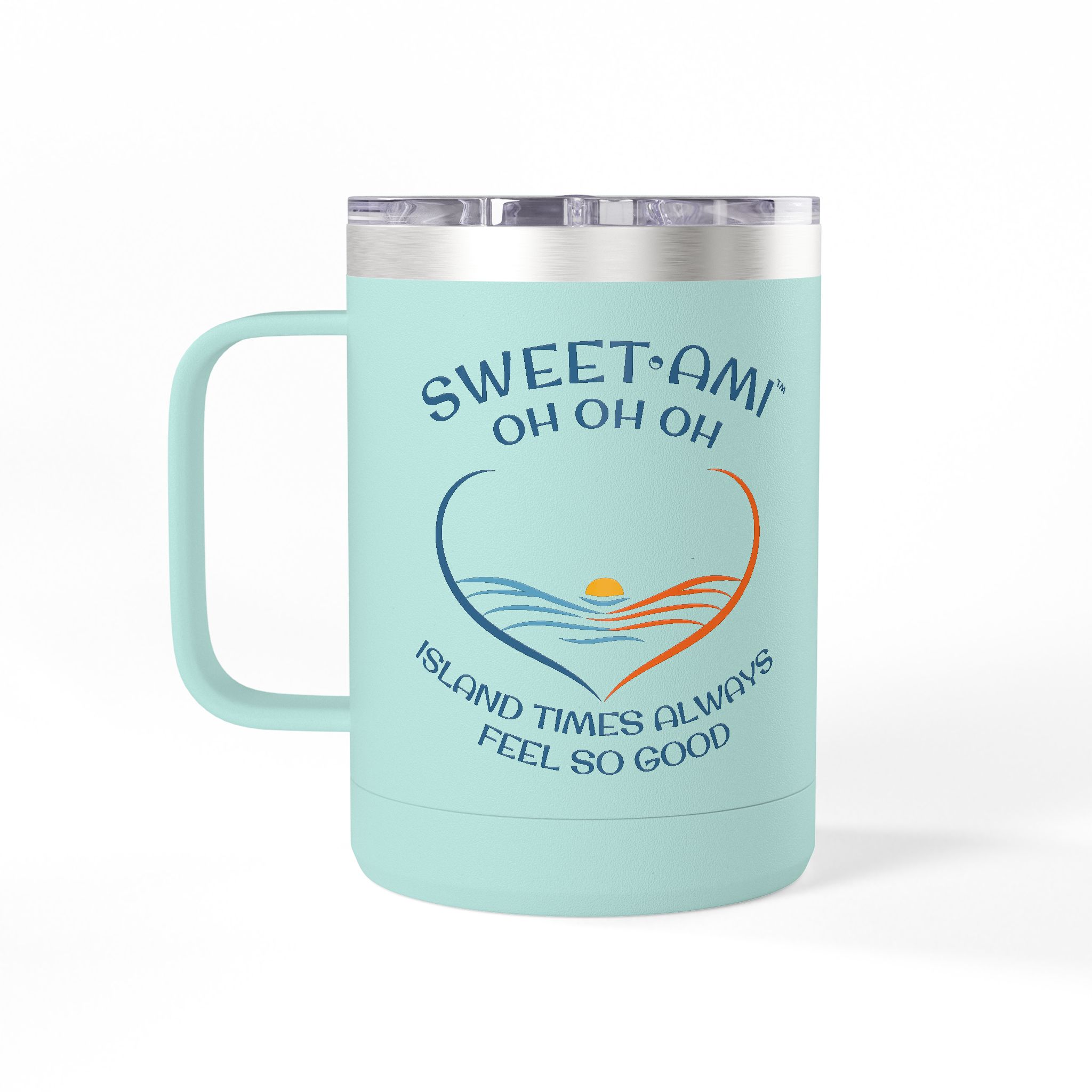 SWEET AMI Island Times Heart Coffee Mug Tumbler, 15oz - Image 8