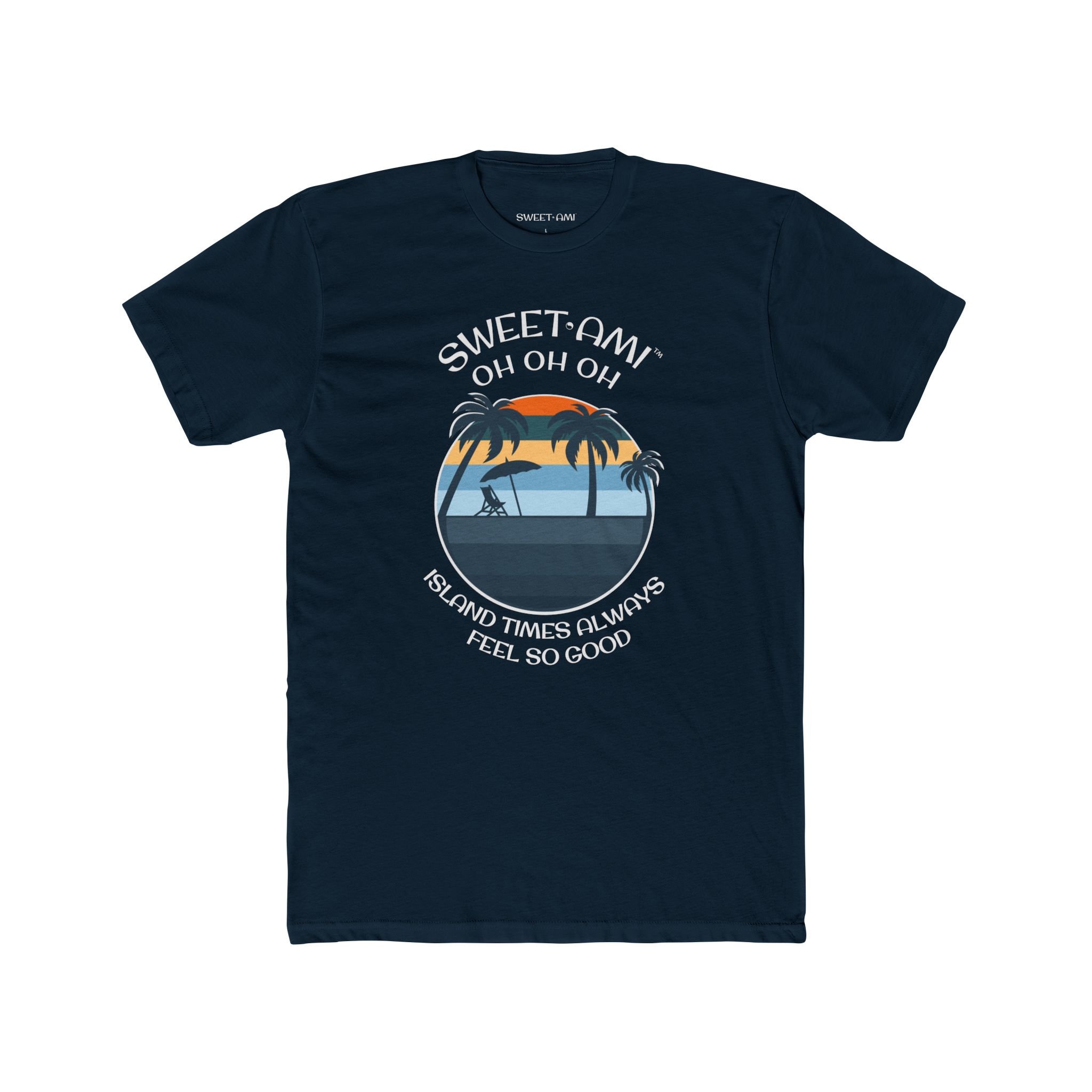 SWEET AMI Island Times Palm Tree Cotton Crew Tee