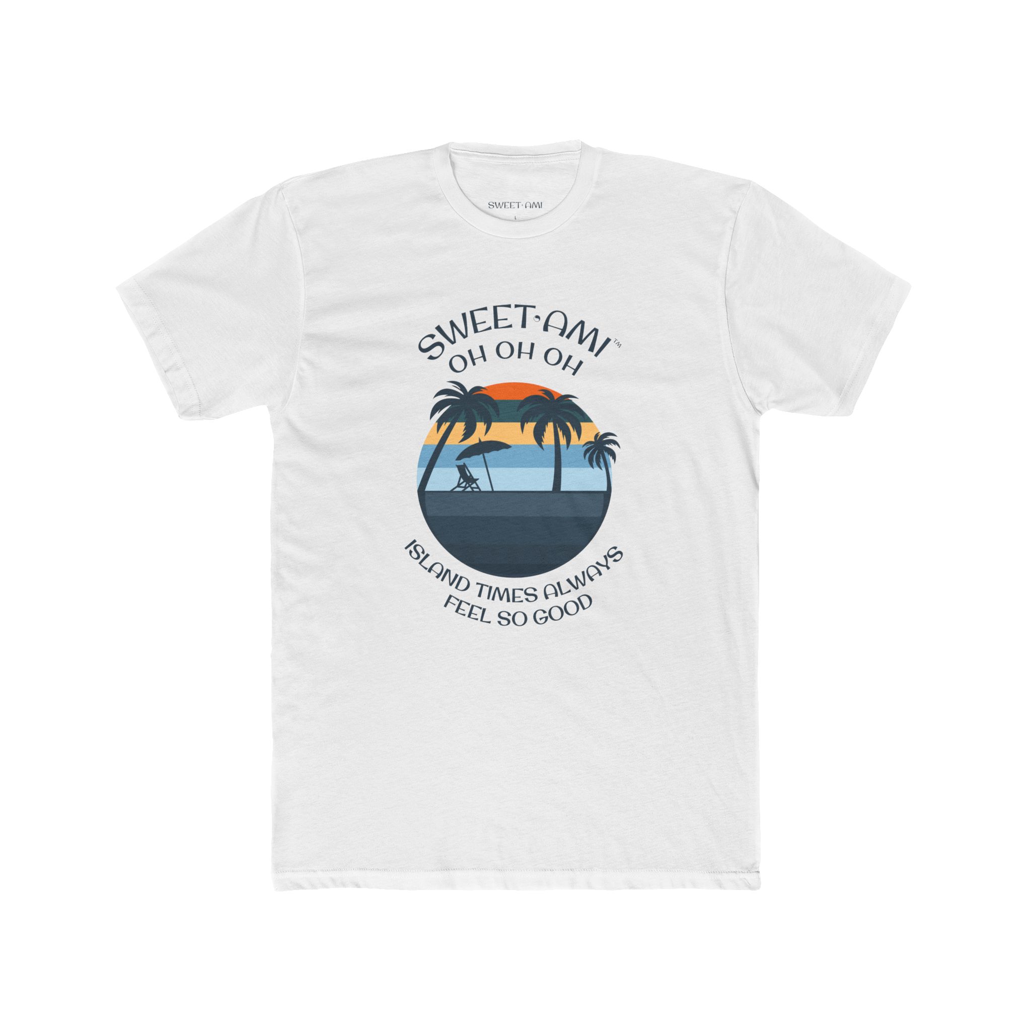 SWEET AMI Island Times Palm Tree Cotton Crew Tee