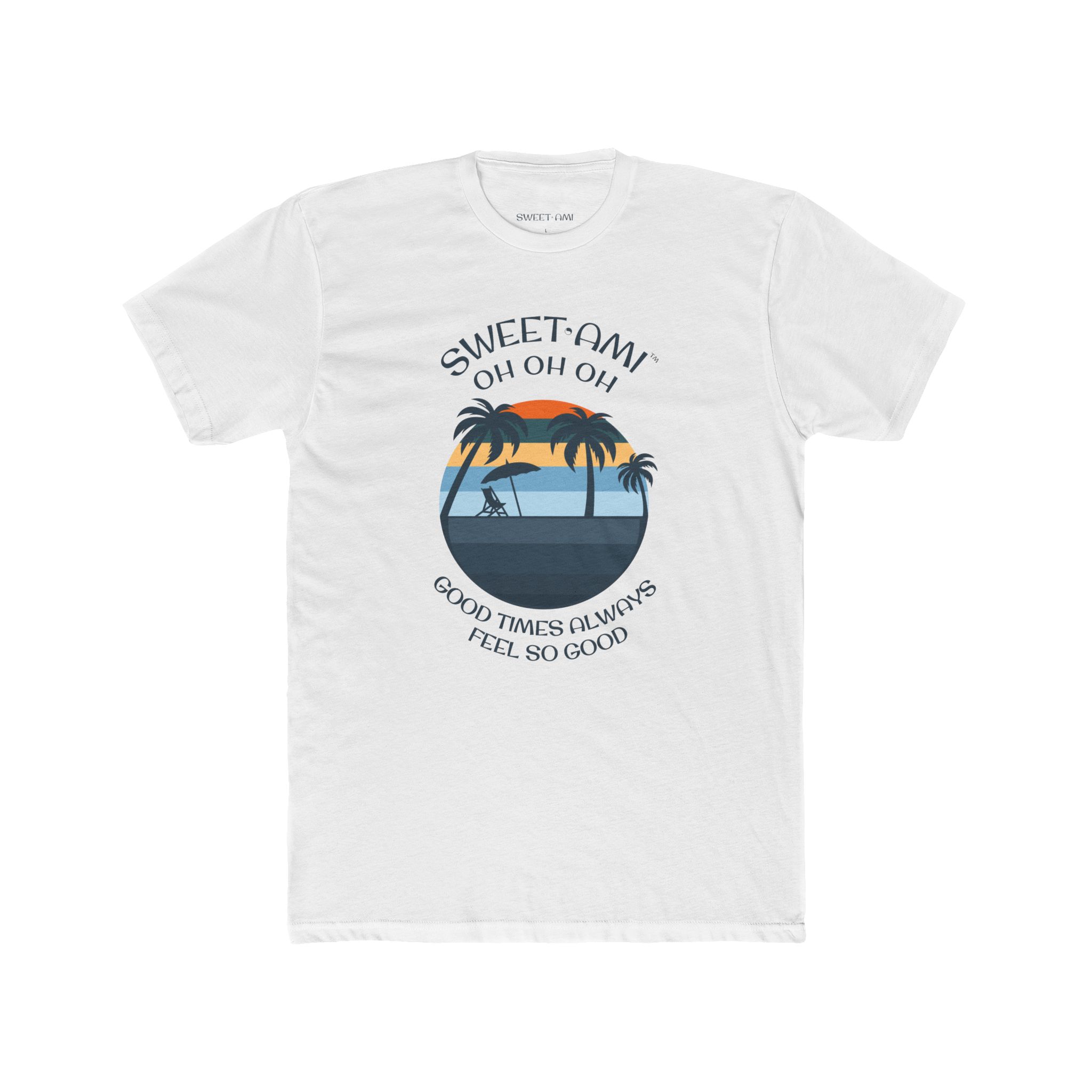 SWEET AMI Good Times Palm Tree Cotton Crew Tee